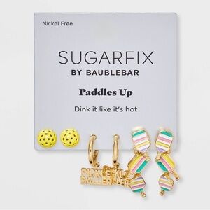 Pickleball SUGARFIX by BaubleBar Paddles Up Earring Set Dink It